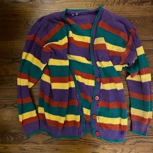 VINTAGE Stripes Cardigan Size: M